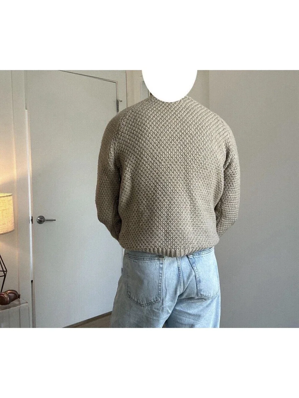 Taylor Stitch | The Fisherman Sweater in Natural Waffle M 40 | 100% Merino Wool